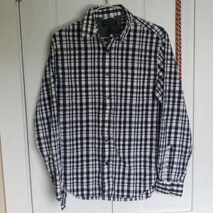 banana republic black/white flannel